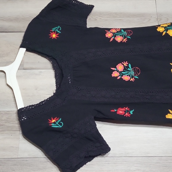 R Vivimos Womens Small (4/6) Midi Dress Embroidered‎ Floral Crochet Lace Boho - Picture 3 of 8